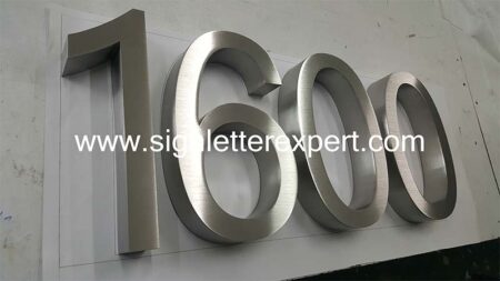 brushed stainless steel number signs