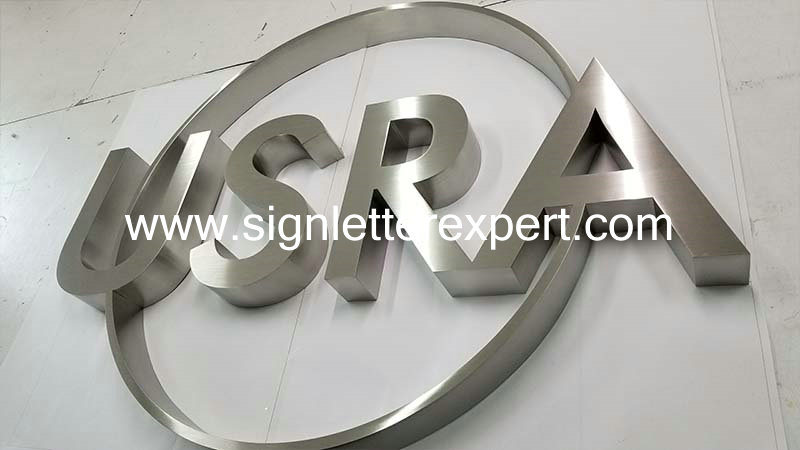 brushed stainless steel letter signs (4)