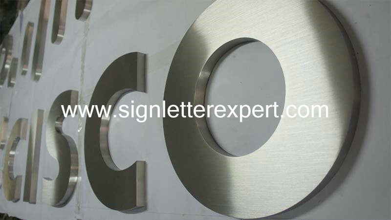 brushed stainless steel letter signs (5)