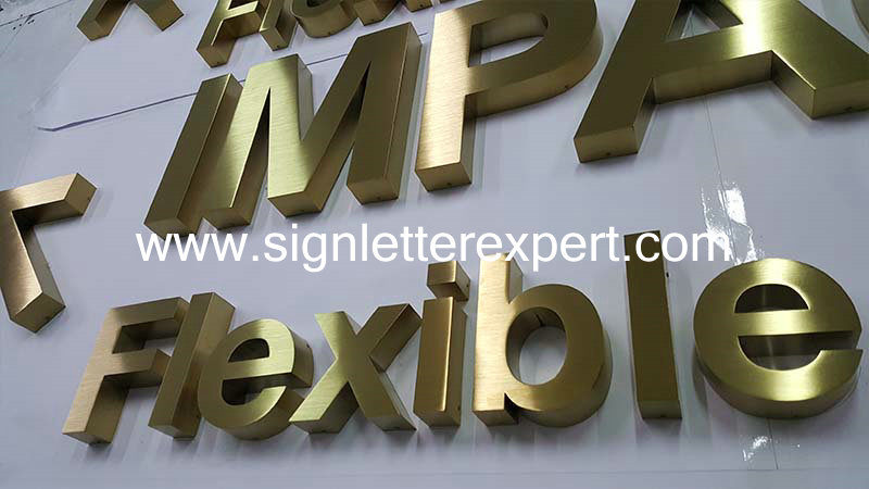 05 golden brushed stainless steel letter signs (5)