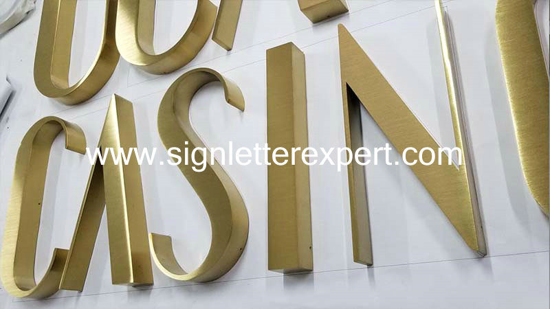 05 golden brushed stainless steel letter signs (6)