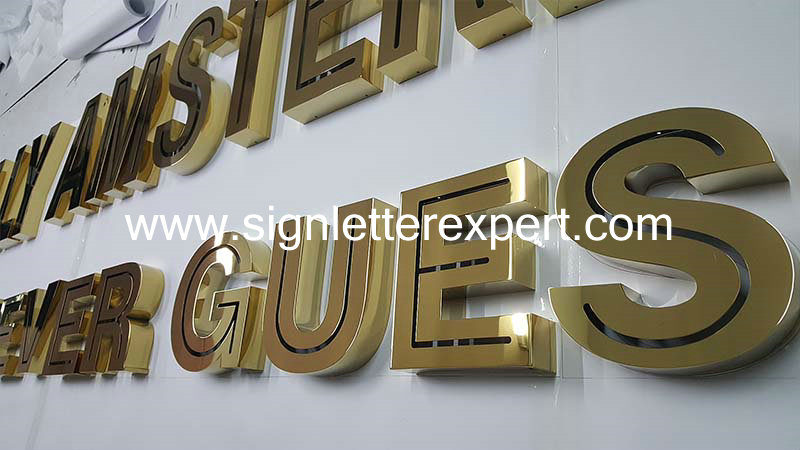 05 golden polished stainless steel letter signs (5)