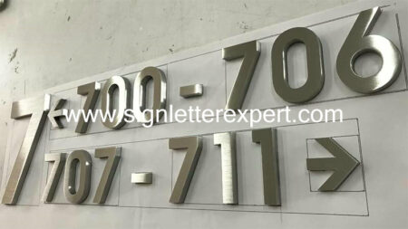 10 satin stainless steel number signs (11)