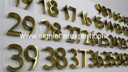 10 satin stainless steel number signs (12)