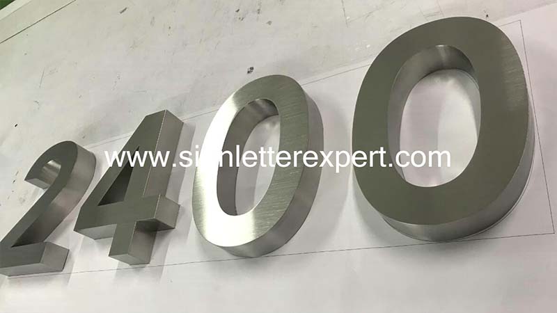 brushed stainless steel sign numbers (10)