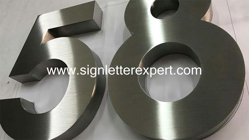 brushed stainless steel sign numbers (11)